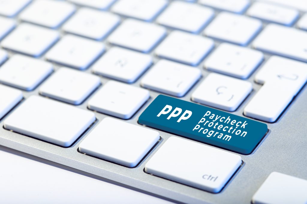 Keyboard showing key labeled PPP, Paycheck Protection Program